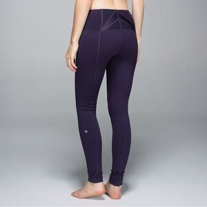 LULULEMON Exquisite High-rise Luon Black Grape Leggings, Size 6